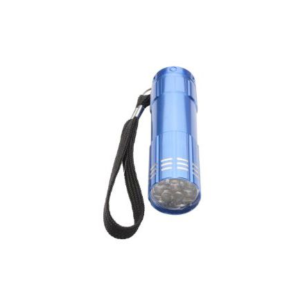 aluminium ledlamp (9 led) en polsband. - blauw