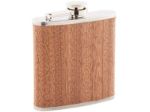 rvs heupfles met houtein overleg, 170 ml.