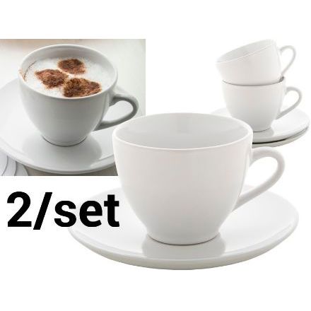 cappuccino set met 2 kopjes en schoteltjes 150 ml