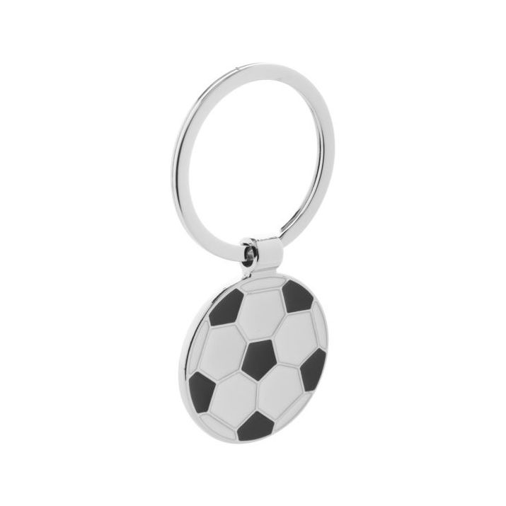 metalen sleutelhanger in de vorm van een voetbal.
