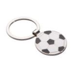 metalen sleutelhanger in de vorm van een voetbal.