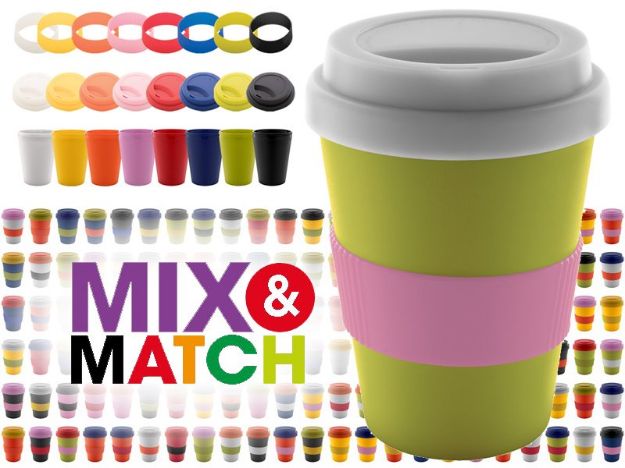 thermo mok met deksel en siliconen grip cup 300 ml