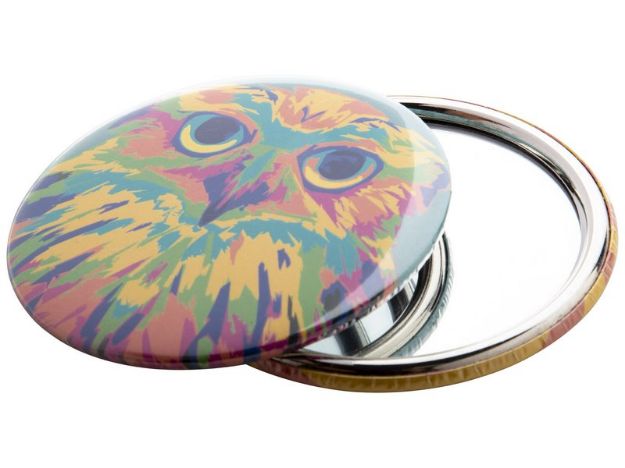 button met pin en spiegel custom made