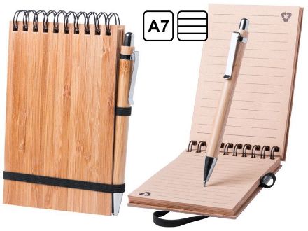 bamboe notitieboek b7 en bamboe pen