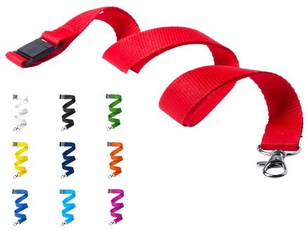 polyester lanyard met karabijnhaak en gesp