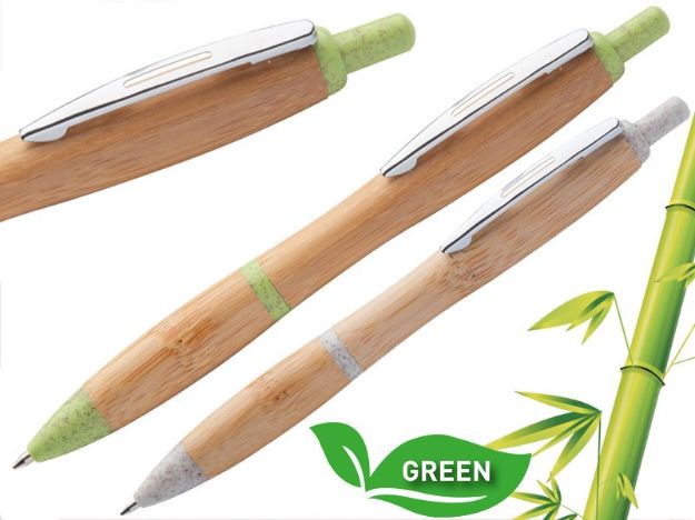 bamboe balpen blauwschrijvend bambery