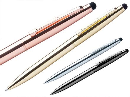 metalen touch balpen blauwschrijvend rosey