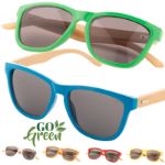 zonnebril met bamboe pootjes 400 uv bescherming