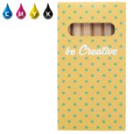 6 kleurpotloodjes in doosje bedrukt custom made