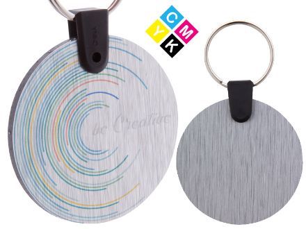 ronde aluminium sleutelhanger aluudy. custom made.