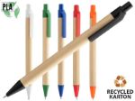 balpen van gerecycled papier met pla onderdelen