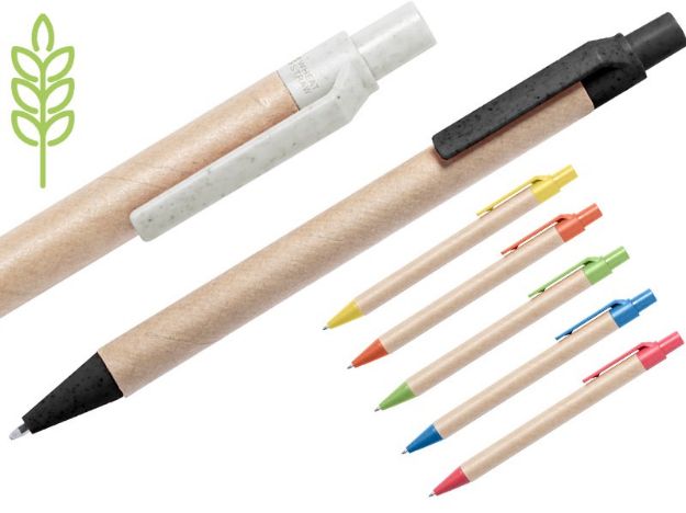 balpen recycled papier en tarwestro blauwe inkt