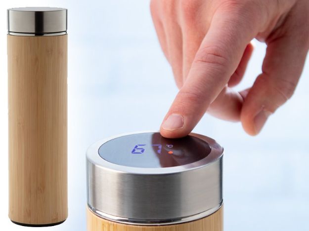 thermosfles 500 ml met thee-ei en led-thermometer