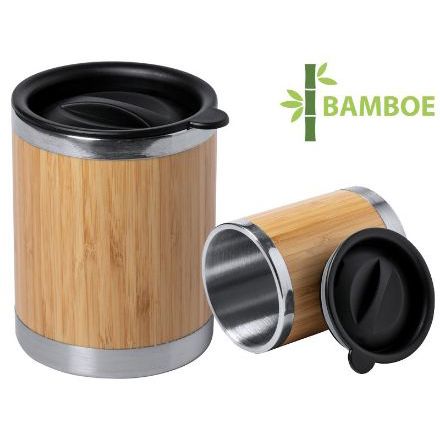 thermosbeker van rvs en bamboe 300 ml lubo