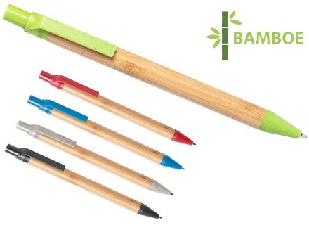 bamboe balpen roak blauwschrijvend