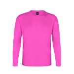 t-shirt lange mouwen heren 100% polyester - fuchsia