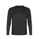 t-shirt lange mouwen heren 100% polyester - zwart