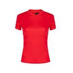 dames t-shirt 100% polyester 135 gr/m2, s - rood