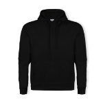 hooded sweater katoen en polyester - zwart