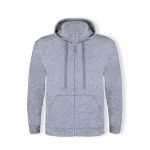 hooded sweater met rits katoen/polyester s-3xl - grijs