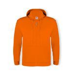 hooded sweater met rits katoen/polyester s-3xl - oranje