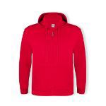 hooded sweater met rits katoen/polyester s-3xl - rood