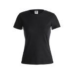 dames t-shirt 150 gr katoen maten: s-xxl - zwart