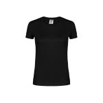 dames t-shirt katoen 180 gr. maten:s tot xxl - zwart