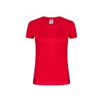 dames t-shirt katoen 180 gr. maten:s tot xxl - rood
