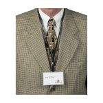 transparante naamkaarthouder met omhangkoord.