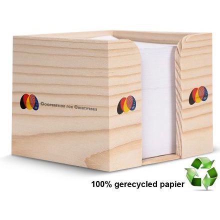 kubushouder hout met recycled papier
