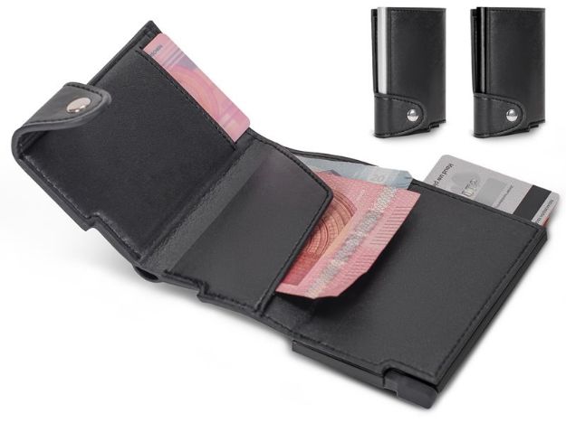 rfid kaarthouder met leerlook hoes