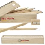 kleurpotloden 12 stuks in houten opbergdoos