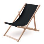 houten strandstoel - zwart