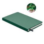 a5 gerecycled notitieboekje met zaadjes - groen