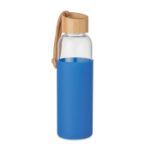 glazen fles 500 ml in pouch - koningsblauw