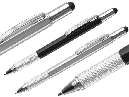 balpen met stylus waterpas schroevendraaier lineal