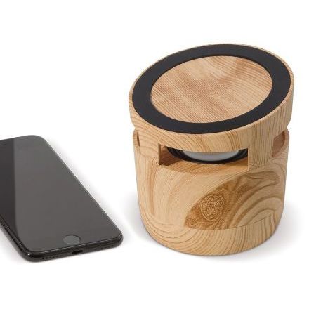houten look speaker 3w en draadloos laadstation 5w