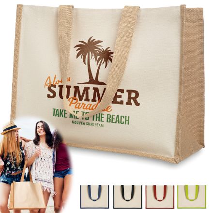 boodschappentas van jute en canvas.