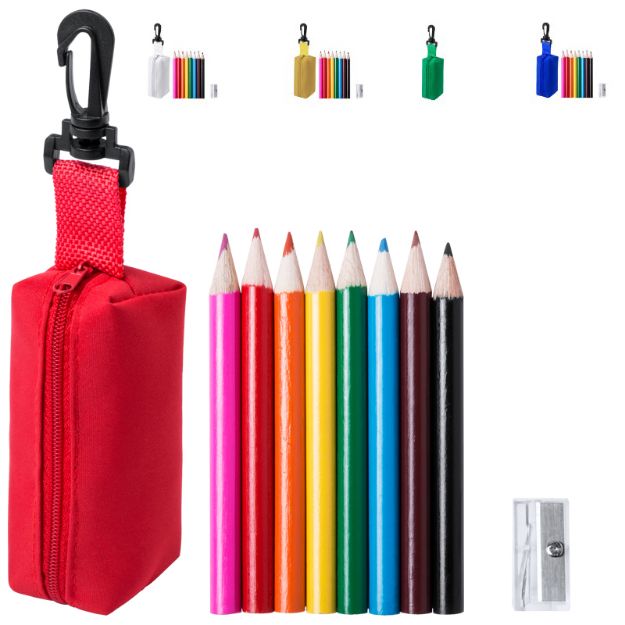 pen etui met 10 kleurpotloden