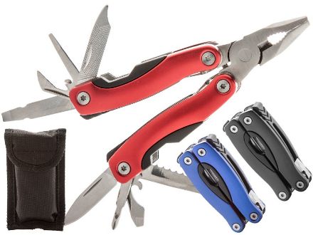 rvs multitool met 12 functies met polyester hoes.