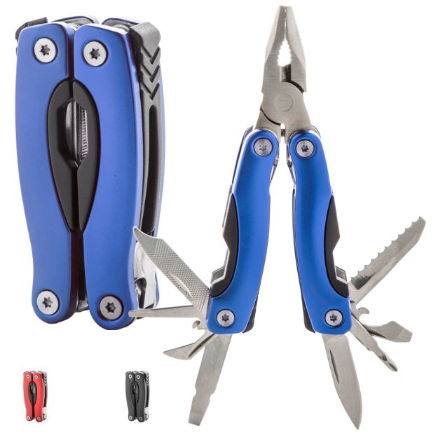 rvs multitool met 12 functies met polyester hoes.