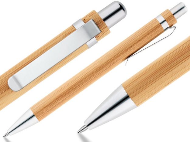 bamboe balpen mos blauwschrijvend