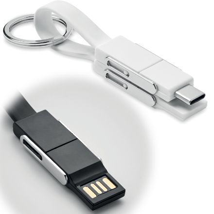 sleutelhanger met 4 in 1 oplaadkabel