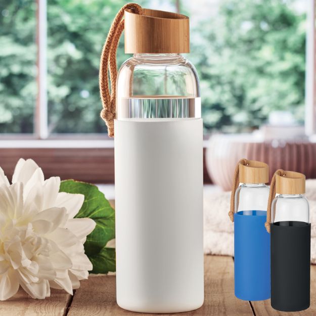 glazen fles 500 ml in pouch