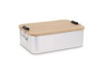 lunch box aluminium met bamboe deksel1000 ml