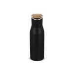 thermo fles met bamboe deksel 500ml - zwart