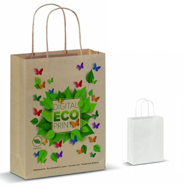 papieren kraft tas 90g/m2 18x8x22cm custom