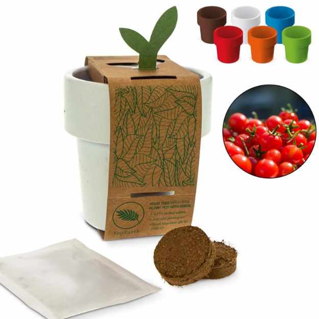 hot-but-cool beker met kerstomaten zaadjes