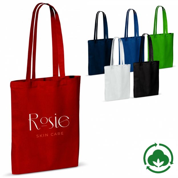 draagtas gerecycled katoen 140g/m2 38 x 42cm